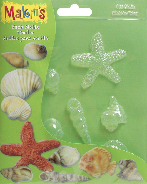 3 Pack Makin's Clay Push Molds-Seashells M390-3 - 656290390033