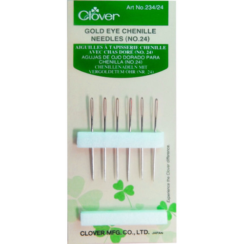 6 Pack Clover Gold Eye Chenille Needles-Size 24 6/Pkg 234-24 - 051221403149