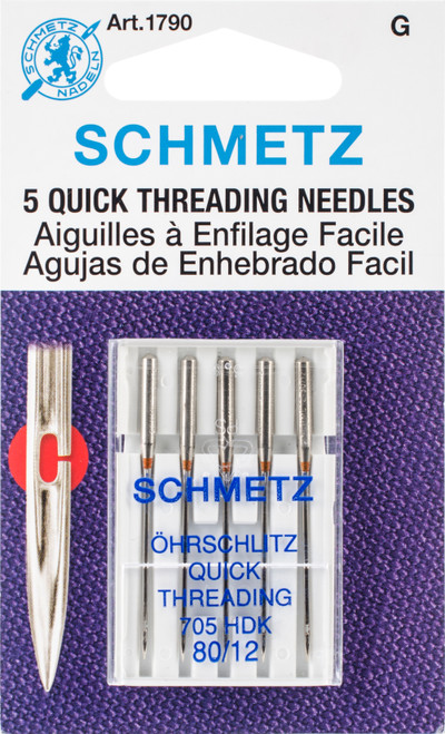 10 Pack - Schmetz Quick Self-Threading Machine Needles-Size 12/80 5/Pkg - 1790 - 036346317908