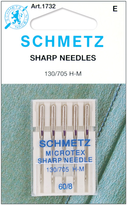 10 Pack - Schmetz Microtex Sharp Machine Needles-Size 8/60 5/Pkg - 1732 - 036346317328