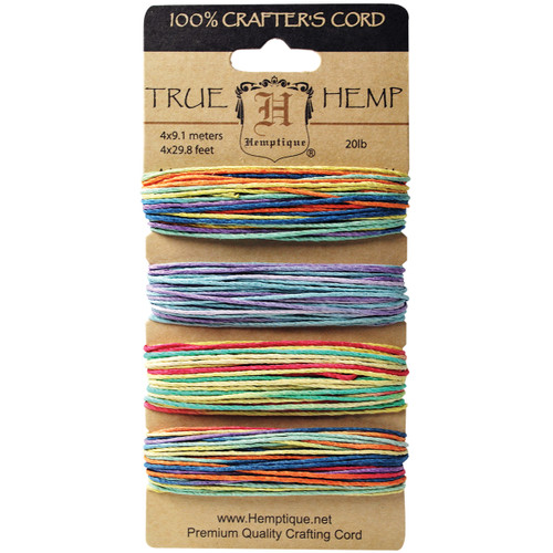 3 Pack Hemptique Hemp Cord Variegated 20lb 120'-Variegated #2 HC20V-VAR2 - 091037093967