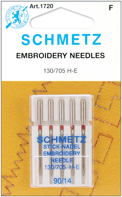 10 Pack - Schmetz Embroidery Machine Needles-Size 14/90 5/Pkg - 1720 - 036346317205