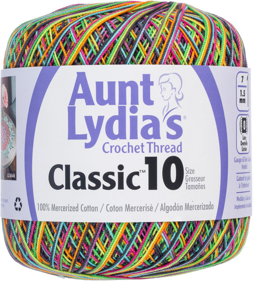 3 Pack Aunt Lydia's Classic Crochet Thread Size 10-Blacklight 154-9933 - 073650025235