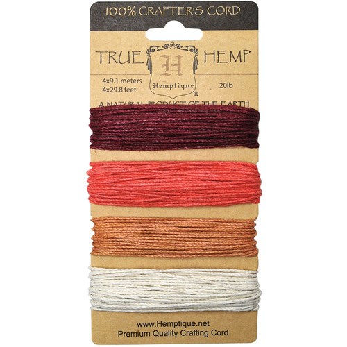 3 Pack - Hemptique Hemp Cord 20lb 120'-Coral Reef - HC20-CR - 091037568076