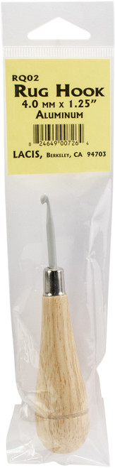 2 Pack - Lacis Punch Needle Rug Hook W/Wood Handle-Aluminum 4mmX1.25" - RQ02-4 - 824649007264