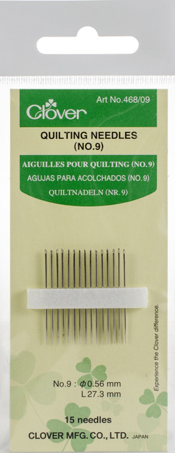 6 Pack Clover Quilting Needles 15/Pkg-No. 9 468 09 - 051221401053