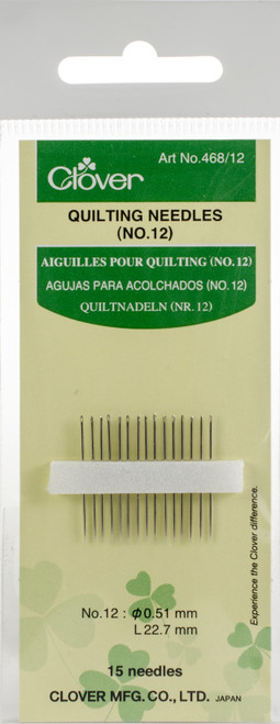 6 Pack Clover Quilting Needles 15/Pkg-No. 12 468 12 - 051221401015