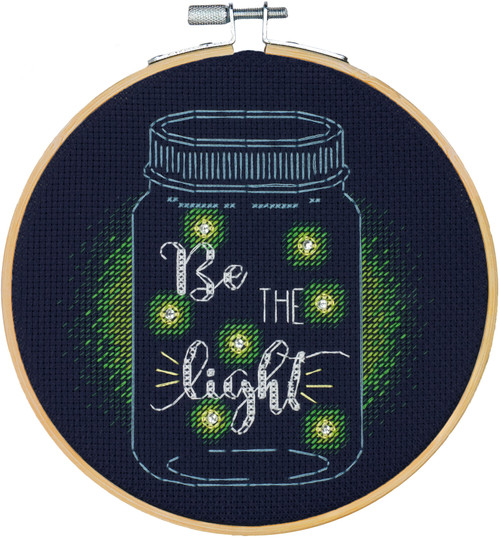 2 Pack Dimensions Counted Cross Stitch Kit 6" Round-Be The Light (14 Count) 72-75982