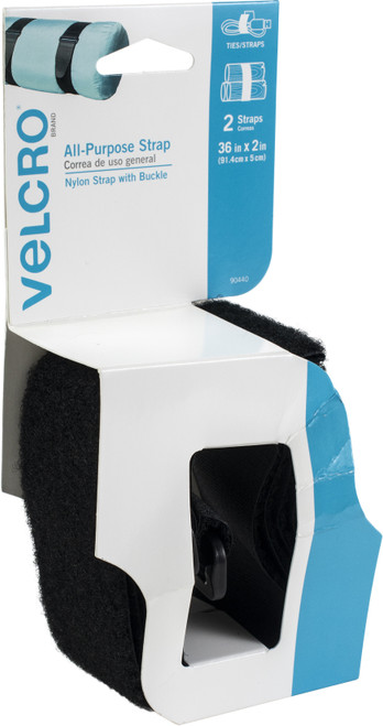 3 Pack VELCRO(R) Brand All Purpose Straps 2"X36" 2/Pkg-Black 90440