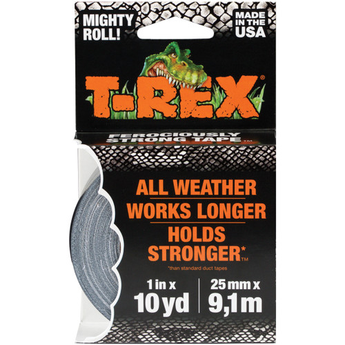 3 Pack - T-Rex Tape 1"X10yd-Gunmetal - 241330 - 040074023765