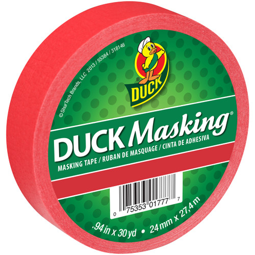 6 Pack Duck Masking Tape .94"X30yd-Red DMT10-40818 - 075353017777