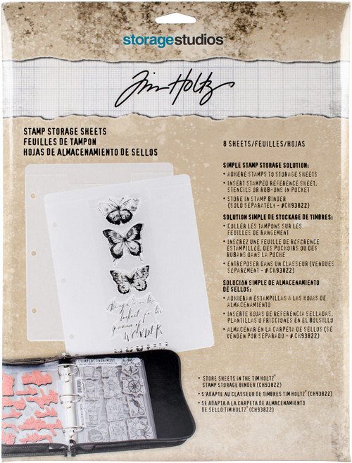 2 Pack Tim Holtz Storage Studios Stamp Storage Binder Refills 8/Pkg-7.25"X10" CH93823 - 040861938234