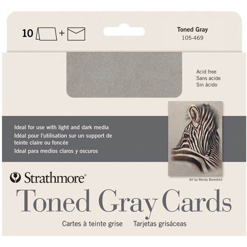 2 Pack Strathmore Cards & Envelopes 5"X6.875" 10/Pkg-Toned Gray 62105469 - 012017701696