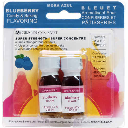 6 Pack - LorAnn Candy & Baking Flavoring .125oz 2/Pkg-Blueberry - FLAVOR-480 - 023535480048
