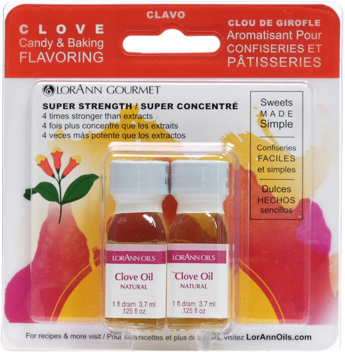 6 Pack - LorAnn Candy & Baking Flavoring .125oz 2/Pkg-Clove Oil - FLAVOR-80 - 023535080040 6 Pack - LorAnn Candy & Baking Flavoring .125oz 2/Pkg-Clove Oil - FLAVOR-80 - 023535080040