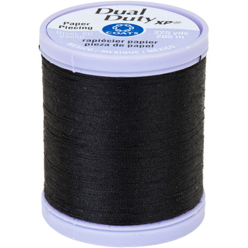 6 Pack - Coats Dual Duty XP Paper Piecing Thread 225yd-Black - S942-0900 - 073650831584