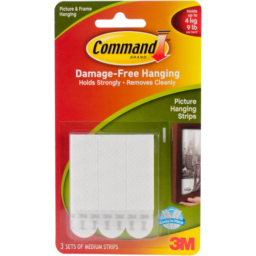 3 Pack - Command Medium Picture Hanging Strips-White 3 Sets/Pkg - 17201 - 051131809741