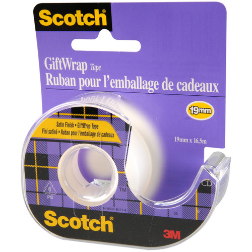 6 Pack - Scotch Gift Wrap Tape .75"x65"-Satin Finish - 15-3M