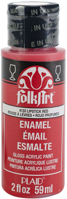 6 Pack FolkArt Enamel Paint 2oz-Lipstick Red 40-4133 - 028995041334