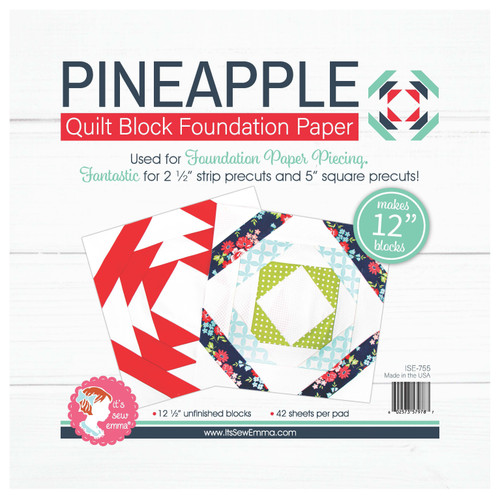 2 Pack It's Sew Emma Quilt Block Foundation Paper-12" Pineapple ISE755 - 602573579787