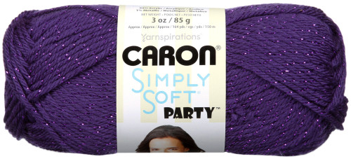 3 Pack - Caron Simply Soft Party Yarn-Purple Sparkle - H97PAR-6 - 035613140065