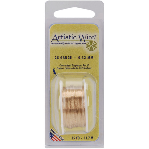4 Pack Artistic Wire 28 Gauge 15yd-Non-Tarnish Brass 28AWGNTB - 656156970744