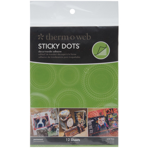 4 Pack Thermoweb Sticky Dot Die-Cut Adhesive Sheets-4.25"X5.5" 12/Pkg 4051 - 000943040514