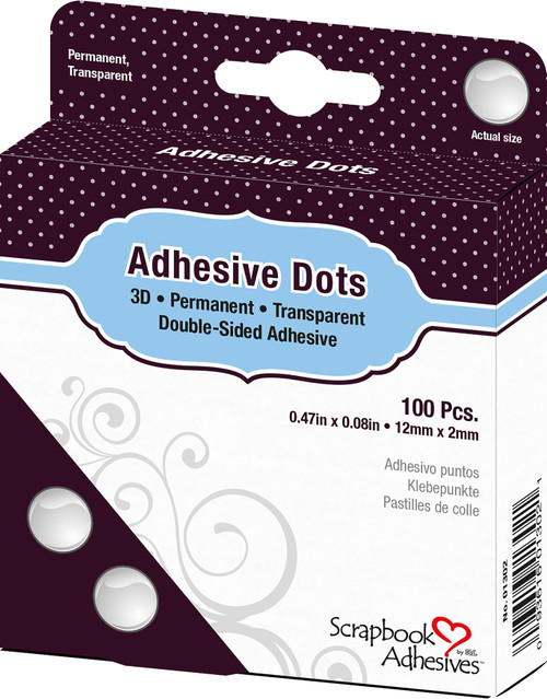 3 Pack Scrapbook Adhesives Dodz Adhesive Dot Roll-3D .0625"X.5" 100/Pkg 013-02 - 093616013021