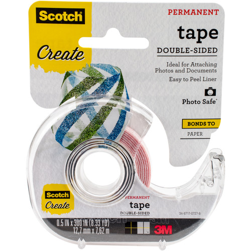 2 Pack Scotch Create Double-Sided Permanent Tape-.5"X300" 002-3M - 021200592829