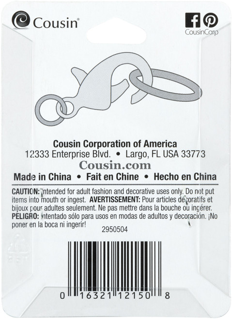 3 Pack - CousinDIY Stainless Steel Elegance Beads & Findings-Lobster Claw Clasps 7/Pkg - 5A002F7G-04 3 Pack - CousinDIY Stainless Steel Elegance Beads & Findings-Lobster Claw Clasps 7/Pkg - 5A002F7G-04
