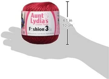 3 Pack - Aunt Lydia's Fashion Crochet Thread Size 3-Scarlet - 182-6 3 Pack - Aunt Lydia's Fashion Crochet Thread Size 3-Scarlet - 182-6
