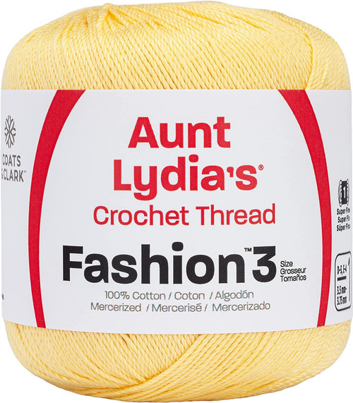 3 Pack - Aunt Lydia's Fashion Crochet Thread Size 3-Maize - 182-423 - 073650792120
