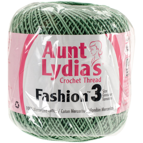 3 Pack Aunt Lydia's Fashion Crochet Thread Size 3-Sage 182-625 - 073650792137