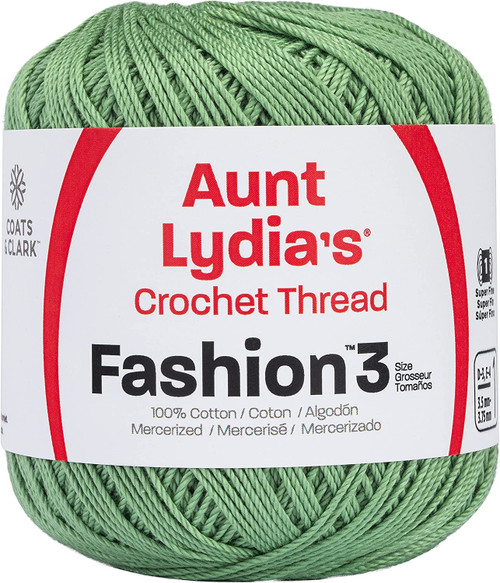 3 Pack - Aunt Lydia's Fashion Crochet Thread Size 3-Sage - 182-625 - 073650792137