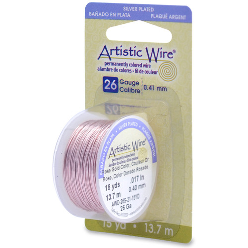 4 Pack Artistic Wire 26 Gauge 15yd-Rose Gold 26AWG-21