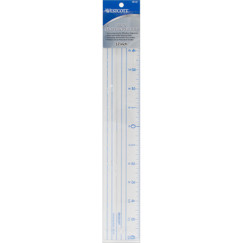 3 Pack - Westcott Plastic Ruler 12"-Zero Centering - CR-12 - 088359039391