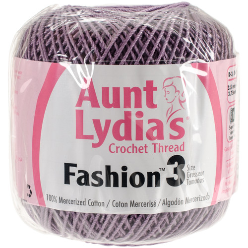 3 Pack Aunt Lydia's Fashion Crochet Thread Size 3-Plum 182-871 - 073650792144