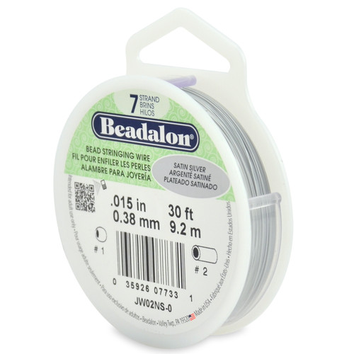 3 Pack - Beadalon Stringing Wire 7-Strand .015"X30'-Satin Silver - JW02-NS-0 - 035926077331
