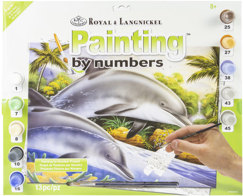 Royal & Langnickel(R) Large Paint By Number Kit 15.4"X11.25"-Dolphin Island - PJL-44 - 090672373724