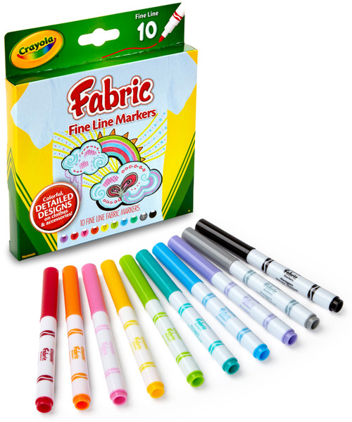 3 Pack - Crayola Fine Line Fabric Markers-10/Pkg - 58-8626