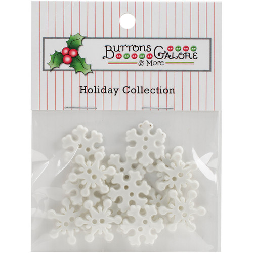 6 Pack Buttons Galore Button Theme Pack-Snowflakes -BTP-4748 - 840934075077