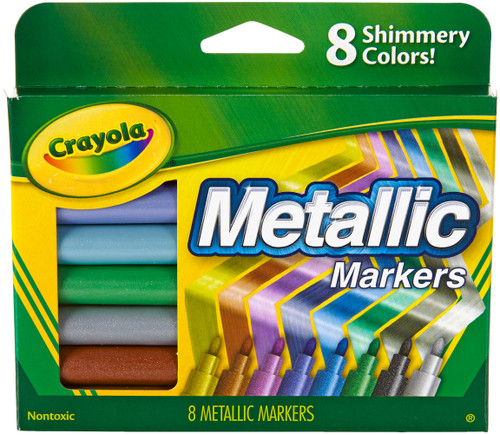 2 Pack - Crayola Metallic Markers-Shimmery Colors 8/Pkg - 58-8628 - 071662286286
