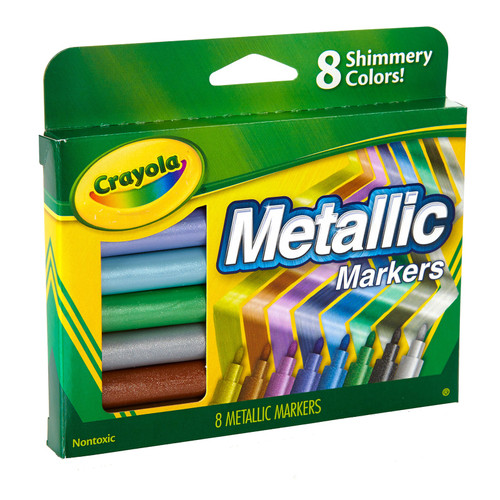 2 Pack - Crayola Metallic Markers-Shimmery Colors 8/Pkg - 58-8628