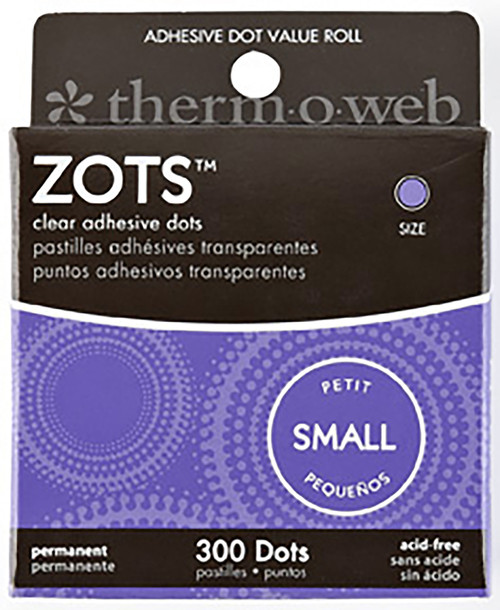 3 Pack Thermoweb Zots Clear Adhesive Dots-Small 3/16"X1/64" Thick 300/Pkg 37-82 - 000943037828