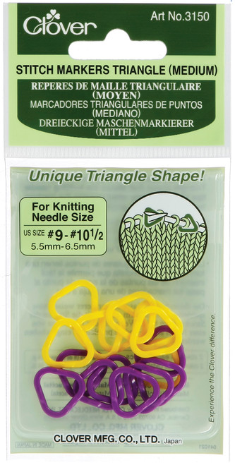 3 Pack Clover Triangle Stitch Markers-Sizes 9 To 10.5 16/Pkg 3150 - 051221353178