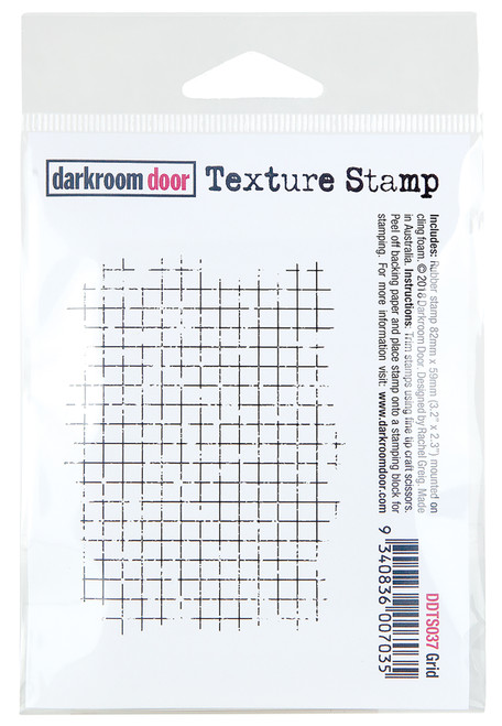 2 Pack Darkroom Door Texture Cling Stamp 3"X2"-Grid DDTS037 - 9340836007035