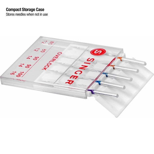 6 Pack - SINGER Universal Regular Point Overlock Machine Needles-Sizes 11/80 (2), 14/90 (2) & 16/100 (1) - 04803 6 Pack - SINGER Universal Regular Point Overlock Machine Needles-Sizes 11/80 (2), 14/90 (2) & 16/100 (1) - 04803