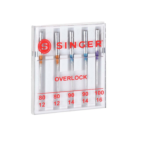 6 Pack - SINGER Universal Regular Point Overlock Machine Needles-Sizes 11/80 (2), 14/90 (2) & 16/100 (1) - 04803 6 Pack - SINGER Universal Regular Point Overlock Machine Needles-Sizes 11/80 (2), 14/90 (2) & 16/100 (1) - 04803