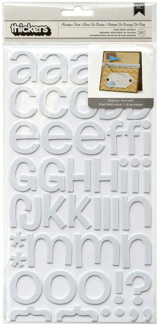 3 Pack - American Crafts Foam Alphabet Stickers-Rootbeer Float-White, 92/Pkg - 42732