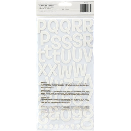 3 Pack - American Crafts Foam Alphabet Stickers-Rootbeer Float-White, 92/Pkg - 42732